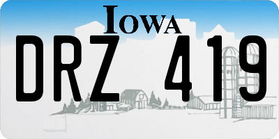 IA license plate DRZ419