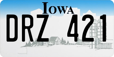 IA license plate DRZ421