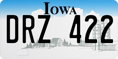 IA license plate DRZ422