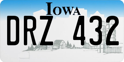 IA license plate DRZ432