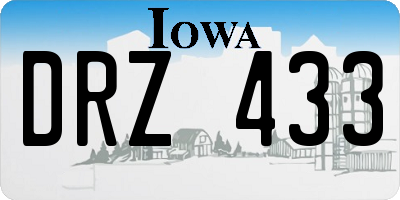 IA license plate DRZ433
