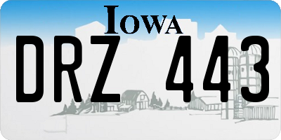 IA license plate DRZ443