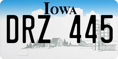 IA license plate DRZ445