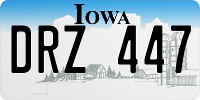 IA license plate DRZ447