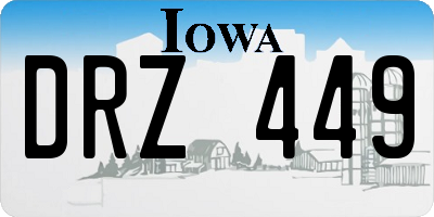 IA license plate DRZ449