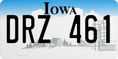 IA license plate DRZ461