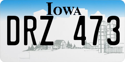 IA license plate DRZ473