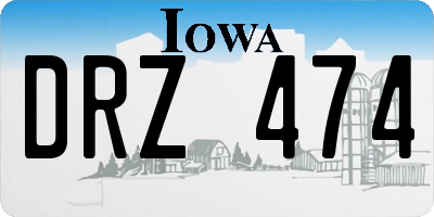 IA license plate DRZ474