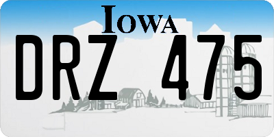IA license plate DRZ475