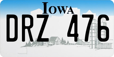 IA license plate DRZ476