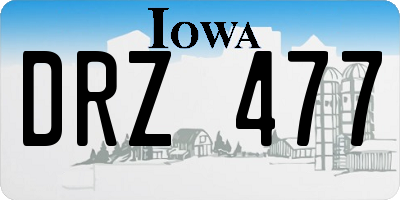 IA license plate DRZ477