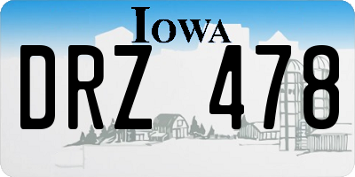 IA license plate DRZ478