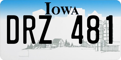 IA license plate DRZ481