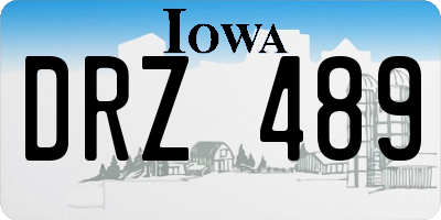 IA license plate DRZ489