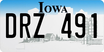 IA license plate DRZ491
