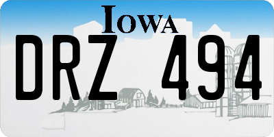 IA license plate DRZ494