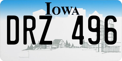 IA license plate DRZ496