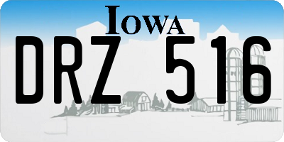 IA license plate DRZ516