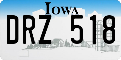 IA license plate DRZ518