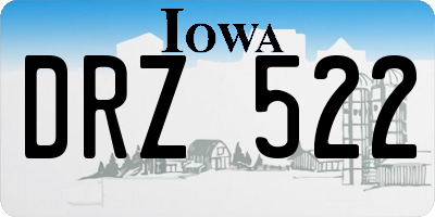 IA license plate DRZ522