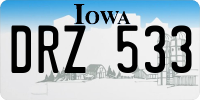 IA license plate DRZ533