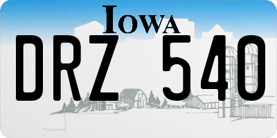 IA license plate DRZ540