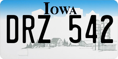 IA license plate DRZ542