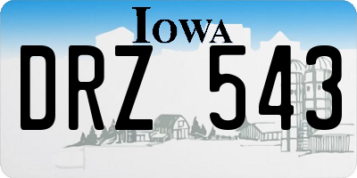 IA license plate DRZ543