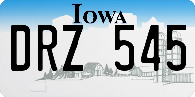 IA license plate DRZ545