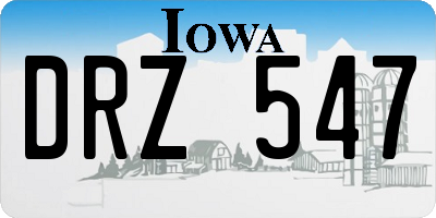 IA license plate DRZ547