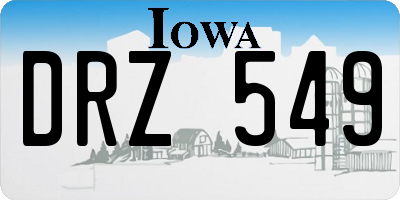 IA license plate DRZ549