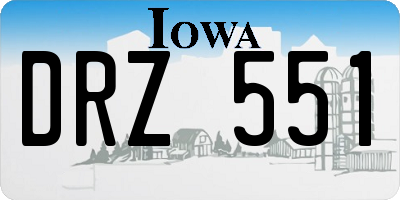 IA license plate DRZ551