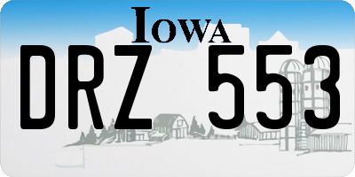 IA license plate DRZ553