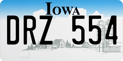 IA license plate DRZ554