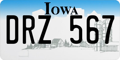 IA license plate DRZ567
