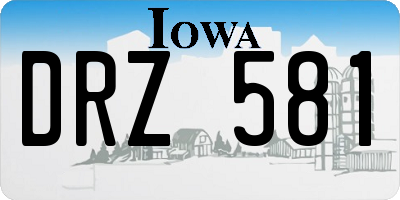 IA license plate DRZ581