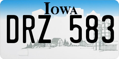 IA license plate DRZ583