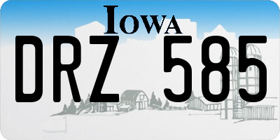 IA license plate DRZ585
