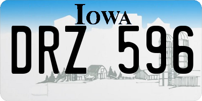IA license plate DRZ596