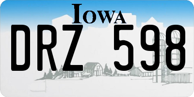 IA license plate DRZ598
