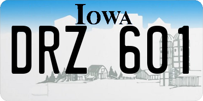 IA license plate DRZ601