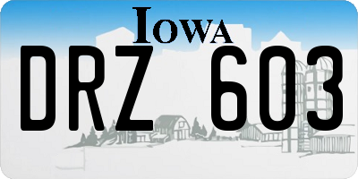 IA license plate DRZ603