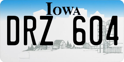IA license plate DRZ604