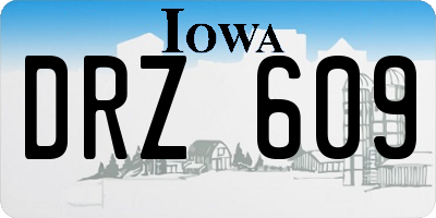 IA license plate DRZ609