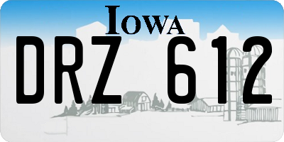 IA license plate DRZ612