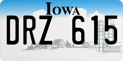 IA license plate DRZ615