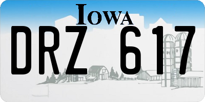 IA license plate DRZ617