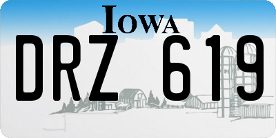 IA license plate DRZ619