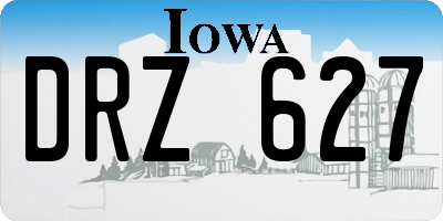 IA license plate DRZ627