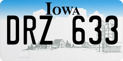 IA license plate DRZ633